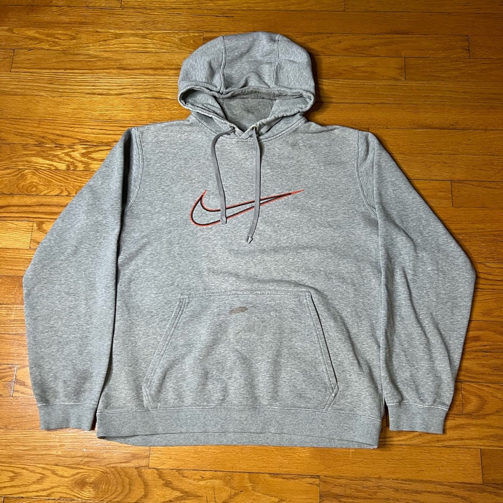Gray Nike Men's Hoodie Y2K